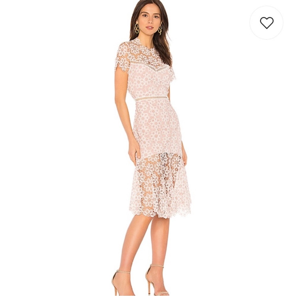 Saylor Ivory Backless Lace Dress ~ Sz S - Picture 7 of 12